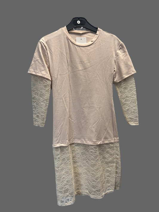 KIDS - Robe dentelle beige